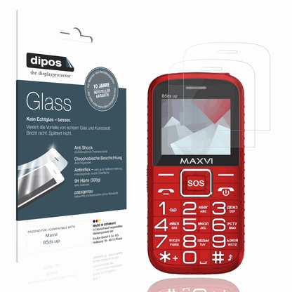 Matte Displayschutzfolie von dipos passend für Maxvi B5ds up, 9H kratzfest und blasenfrei montiert