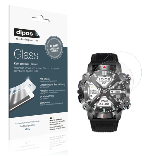 Matte Displayschutzfolie von dipos passend für Mdawnpeaks KR10, 9H kratzfest und blasenfrei montiert