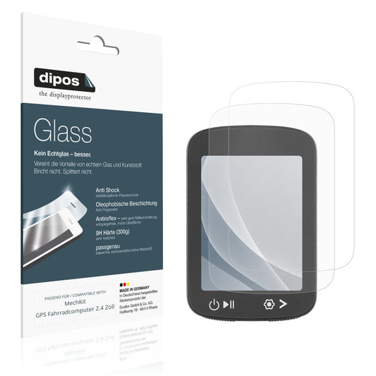 Matte Displayschutzfolie von dipos passend für MechKit GPS Fahrradcomputer 2.4 Zoll, 9H kratzfest und blasenfrei montiert