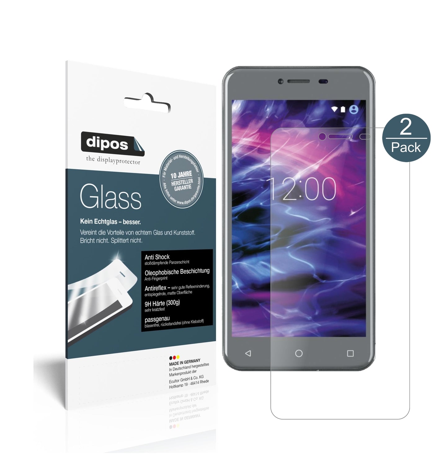 Matte Displayschutzfolie von dipos passend für Medion Life E5008, 9H kratzfest und blasenfrei montiert