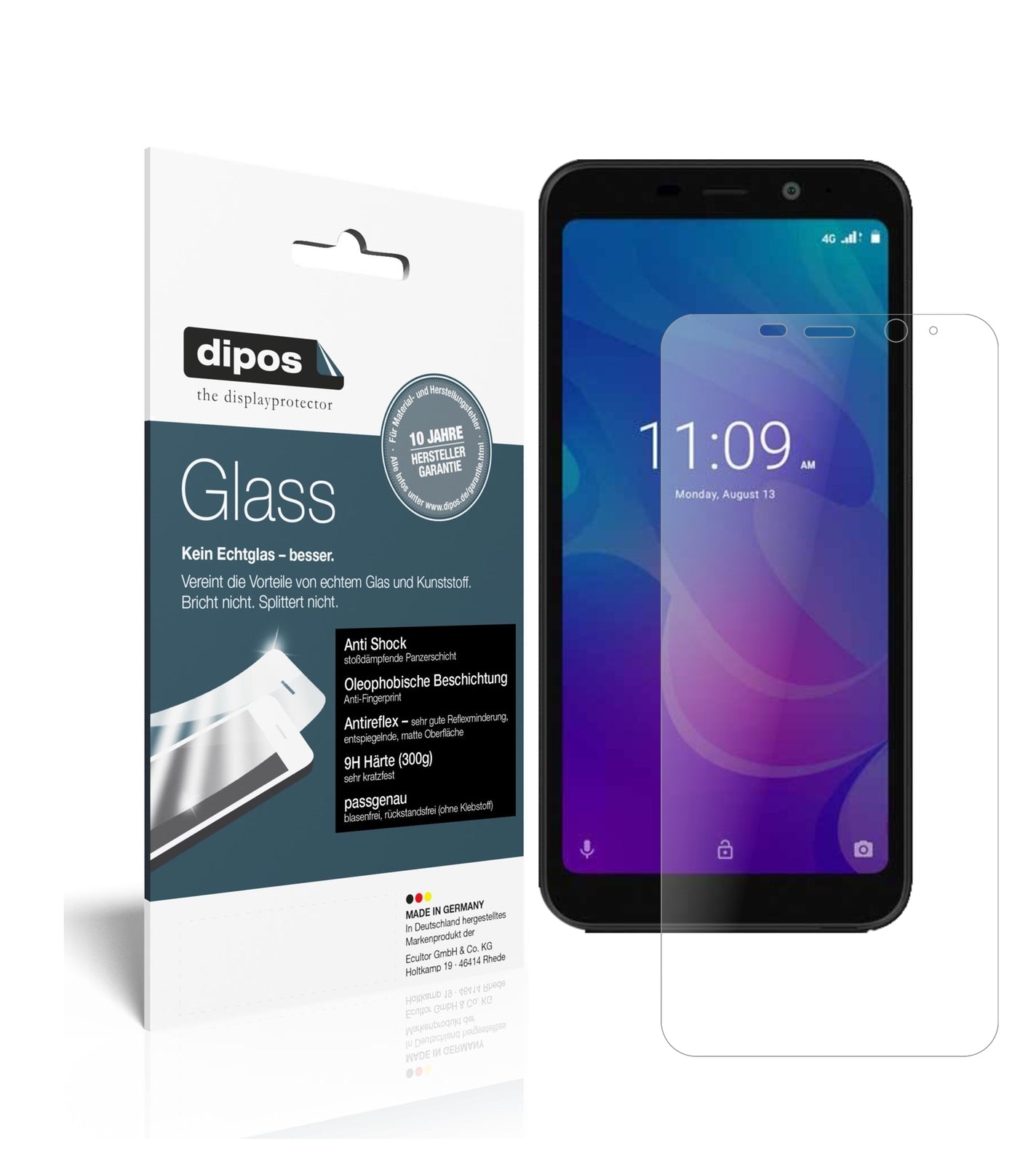 Matte Displayschutzfolie von dipos passend für Meizu C9, 9H kratzfest und blasenfrei montiert