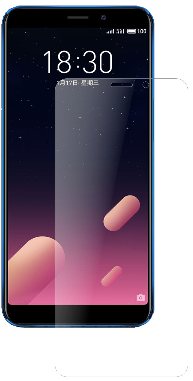 Matte Displayschutzfolie von dipos passend für Meizu M6S, 9H kratzfest und blasenfrei montiert