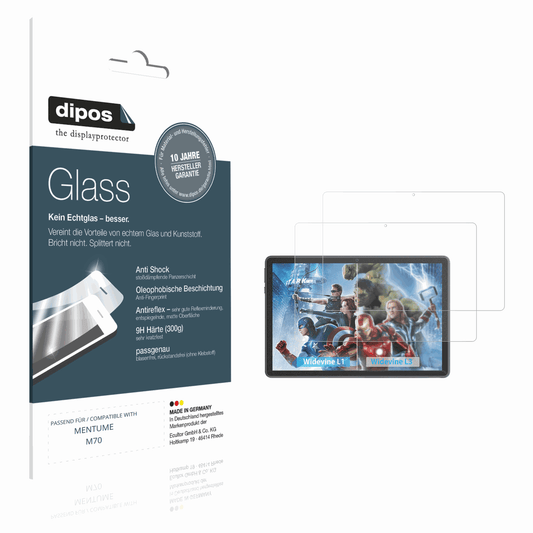 Matte Displayschutzfolie von dipos passend für MENTUME M70, 9H kratzfest und blasenfrei montiert