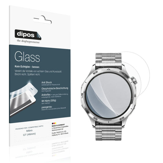 Matte Displayschutzfolie von dipos passend für Mibro GT (46mm), 9H kratzfest und blasenfrei montiert