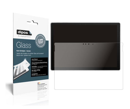 Matte Displayschutzfolie von dipos passend für Microsoft Surface Pro 7 Plus, 9H kratzfest und blasenfrei montiert
