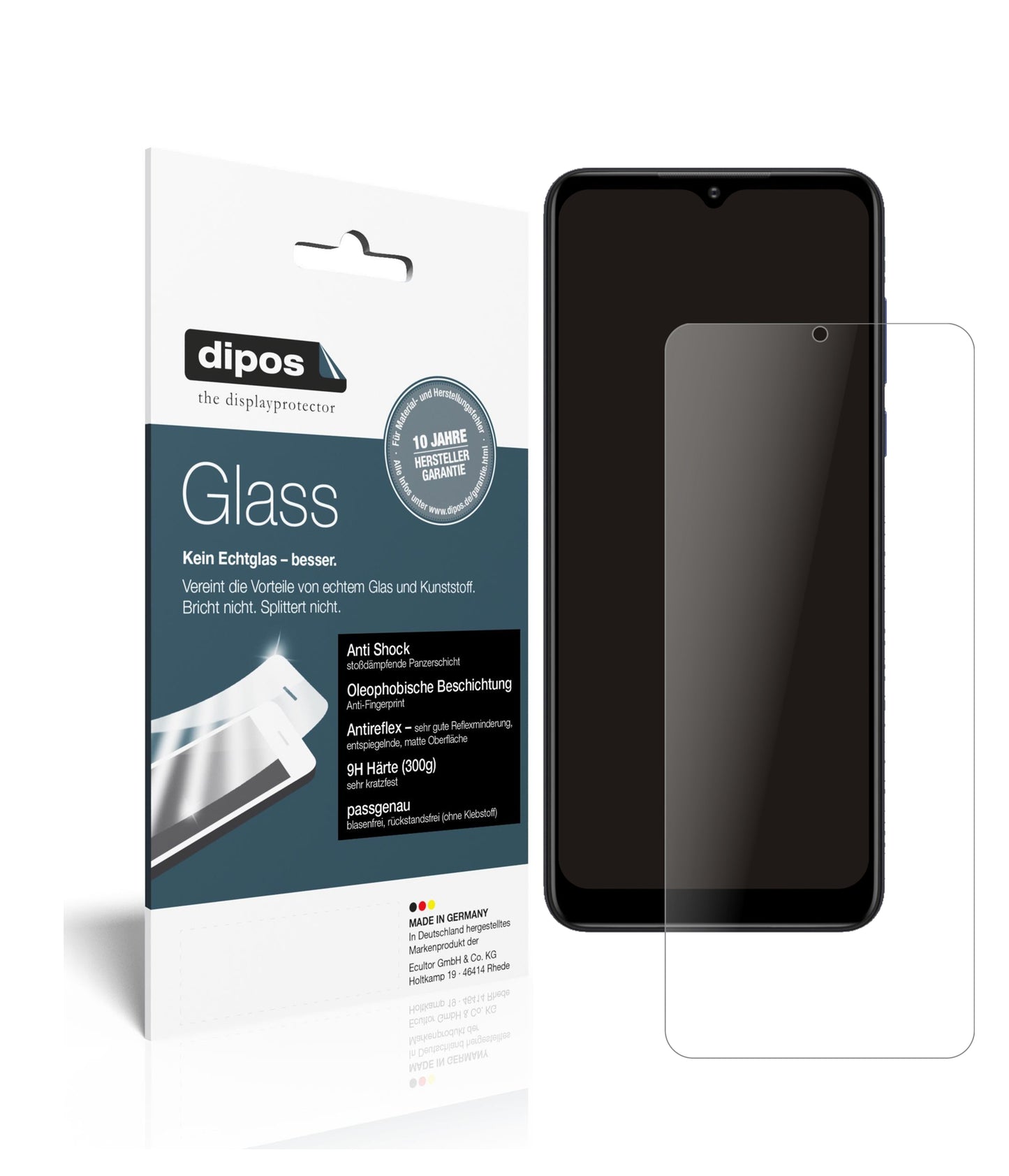 Matte Displayschutzfolie von dipos passend für Motorola Moto G Pure, 9H kratzfest und blasenfrei montiert