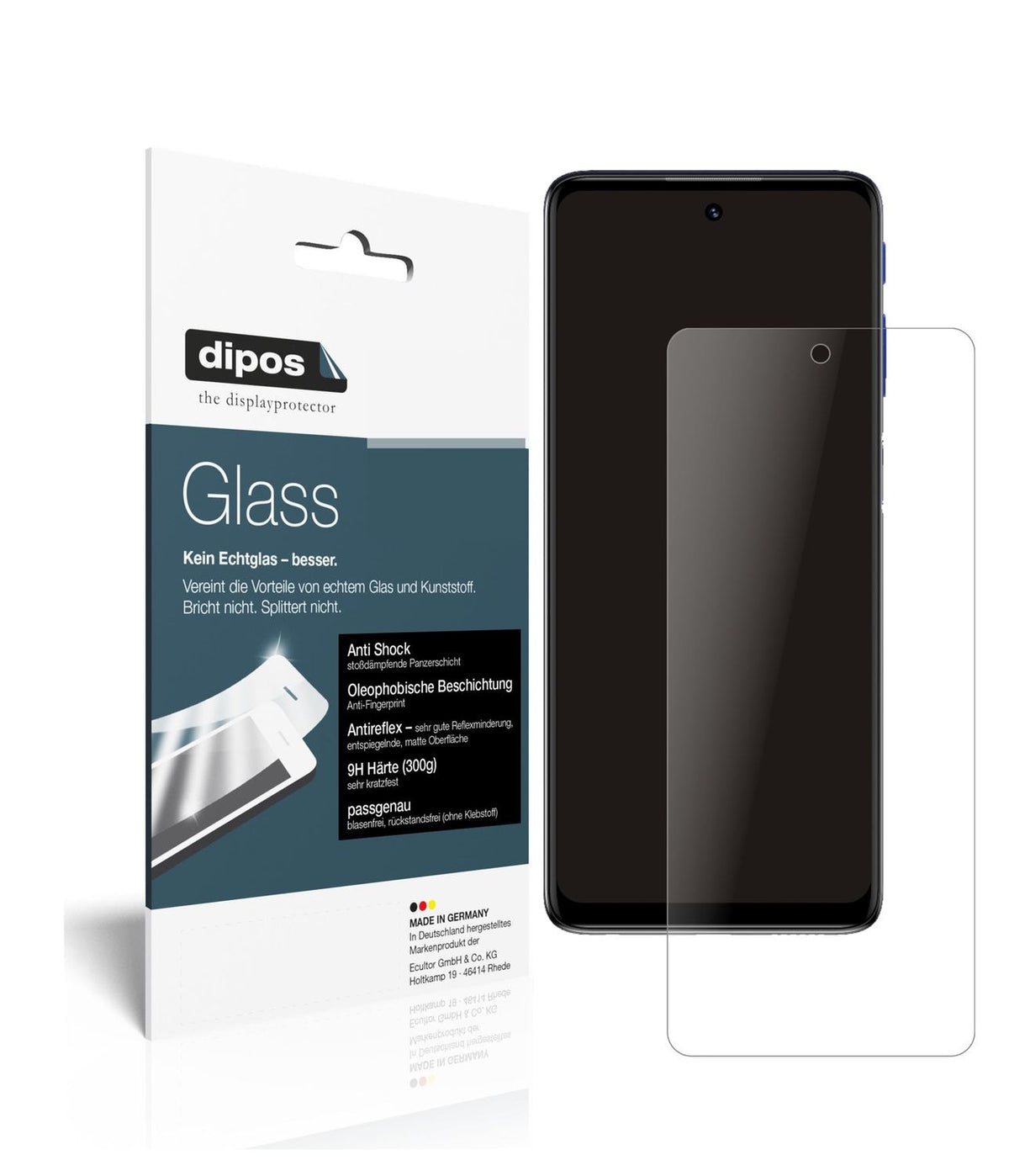 Matte Displayschutzfolie von dipos passend für Motorola Moto G51 5G, 9H kratzfest und blasenfrei montiert