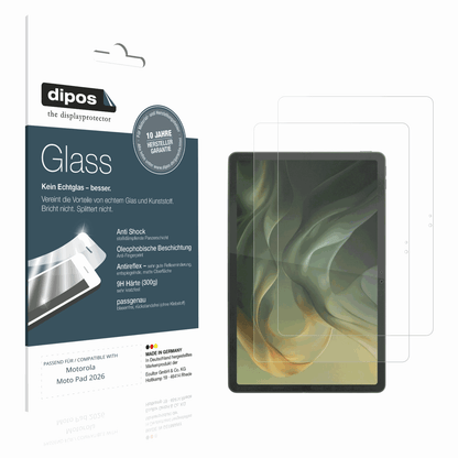 Matte Displayschutzfolie von dipos passend für Motorola Moto Pad 2026, 9H kratzfest und blasenfrei montiert