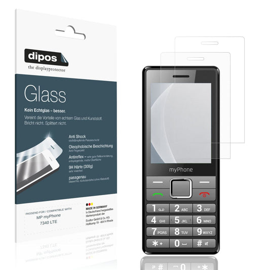 Matte Displayschutzfolie von dipos passend für MP myPhone 7340 LTE, 9H kratzfest und blasenfrei montiert