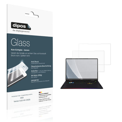 Matte Displayschutzfolie von dipos passend für MSI Vector A18 HX 2025, 9H kratzfest und blasenfrei montiert
