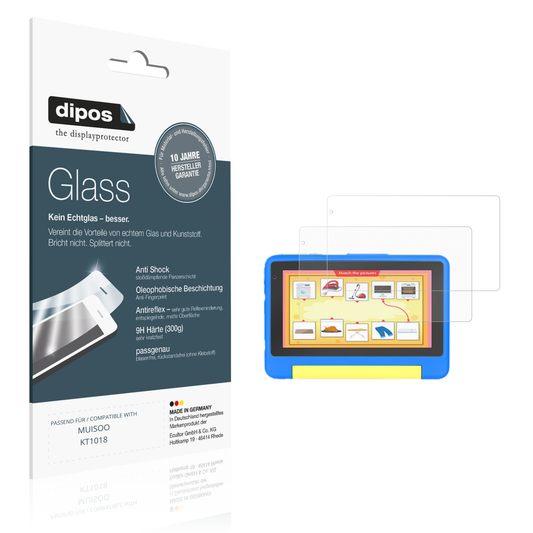 Matte Displayschutzfolie von dipos passend für MUISOO KT1018, 9H kratzfest und blasenfrei montiert