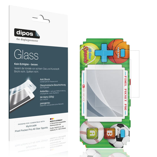 Matte Displayschutzfolie von dipos passend für MyArcade Pixel Pocket Pro All Star Sports, 9H kratzfest und blasenfrei montiert