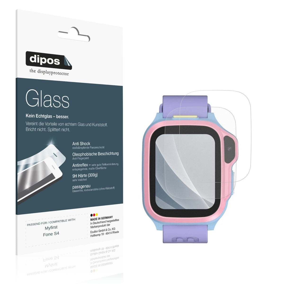 Matte Displayschutzfolie von dipos passend für Myfirst Fone S4, 9H kratzfest und blasenfrei montiert