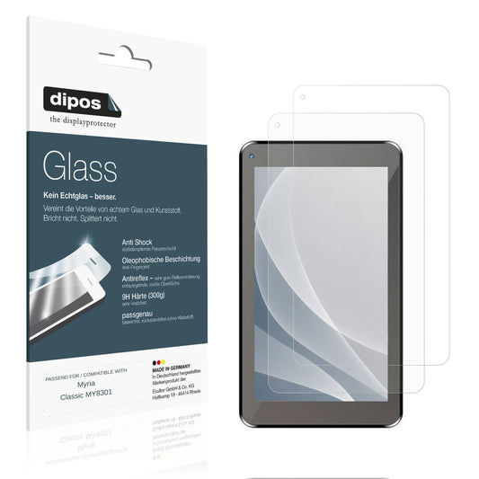 Matte Displayschutzfolie von dipos passend für Myria Classic MY8301, 9H kratzfest und blasenfrei montiert