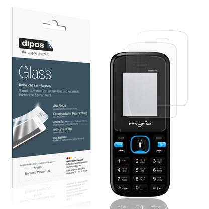Matte Displayschutzfolie von dipos passend für Myria Endless Power U1, 9H kratzfest und blasenfrei montiert