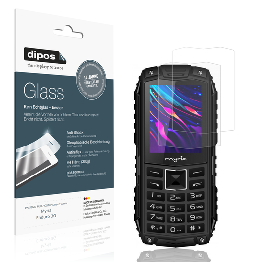 Matte Displayschutzfolie von dipos passend für Myria Enduro 3G, 9H kratzfest und blasenfrei montiert