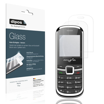 Matte Displayschutzfolie von dipos passend für Myria Tiny, 9H kratzfest und blasenfrei montiert
