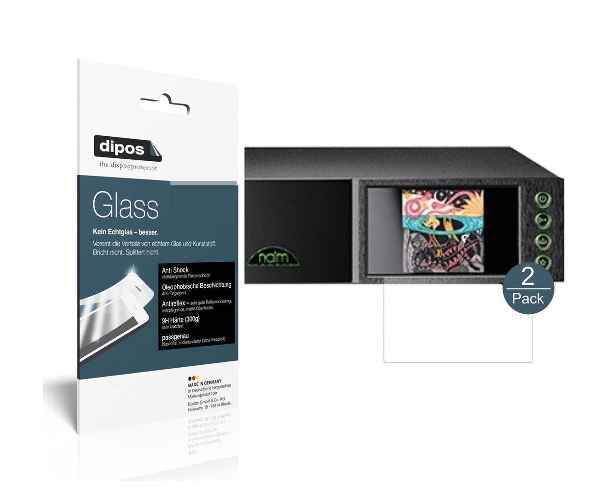 Matte Displayschutzfolie von dipos passend für Naim NDX 2, 9H kratzfest und blasenfrei montiert