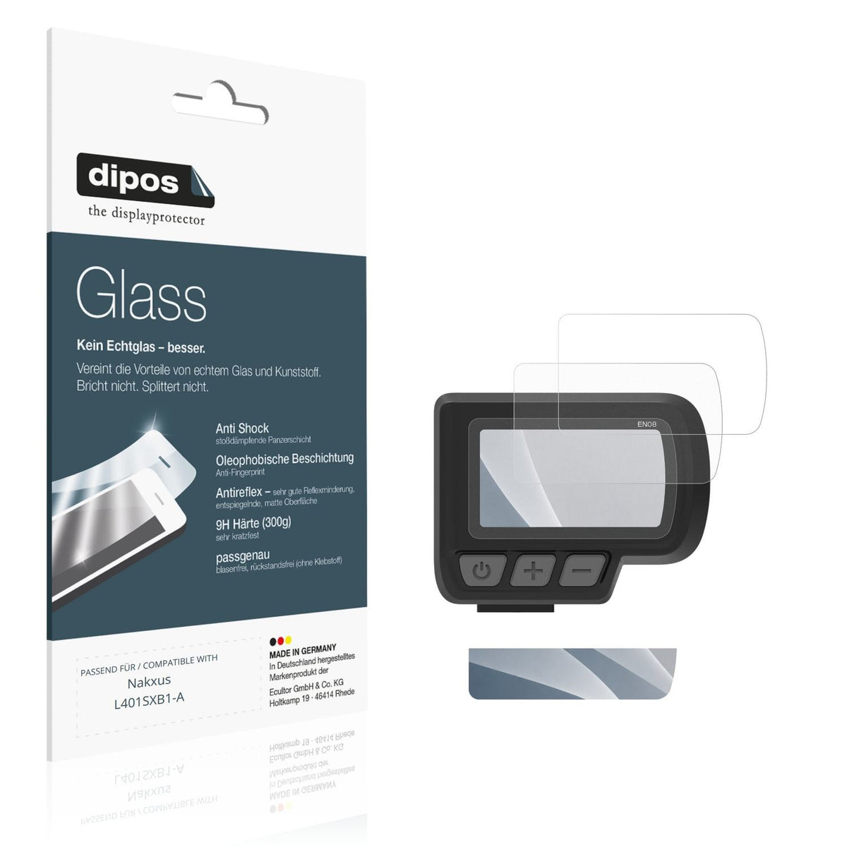 Matte Displayschutzfolie von dipos passend für Nakxus L401SXB1-A, 9H kratzfest und blasenfrei montiert
