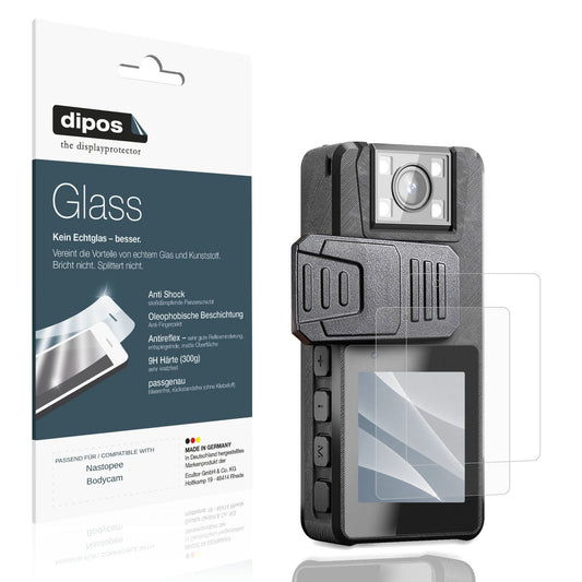 Matte Displayschutzfolie von dipos passend für Nastopee Bodycam, 9H kratzfest und blasenfrei montiert