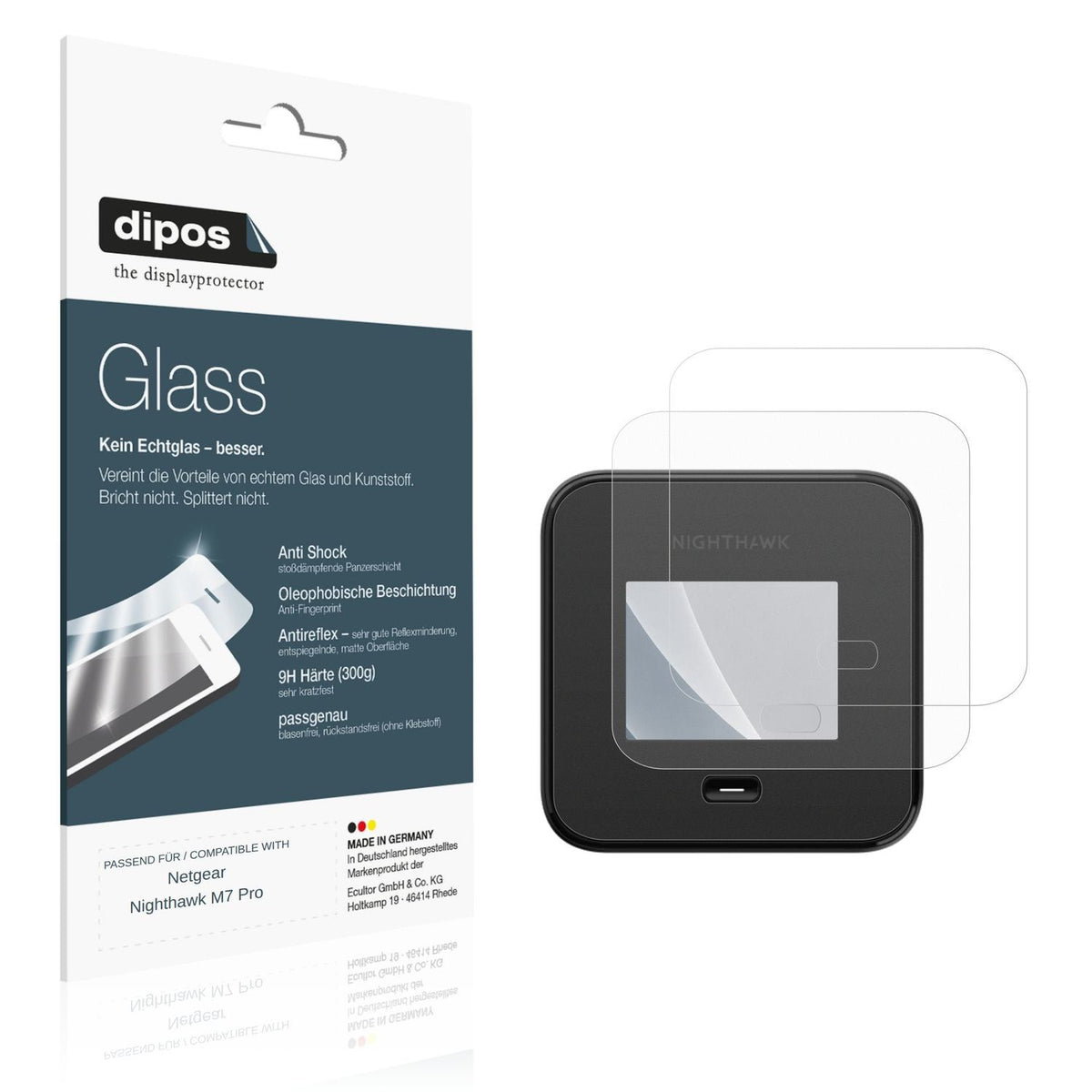 Matte Displayschutzfolie von dipos passend für Netgear Nighthawk M7 Pro, 9H kratzfest und blasenfrei montiert