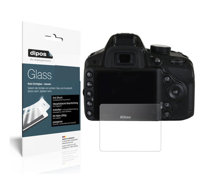 Matte Displayschutzfolie von dipos passend für Nikon D3200, 9H kratzfest und blasenfrei montiert
