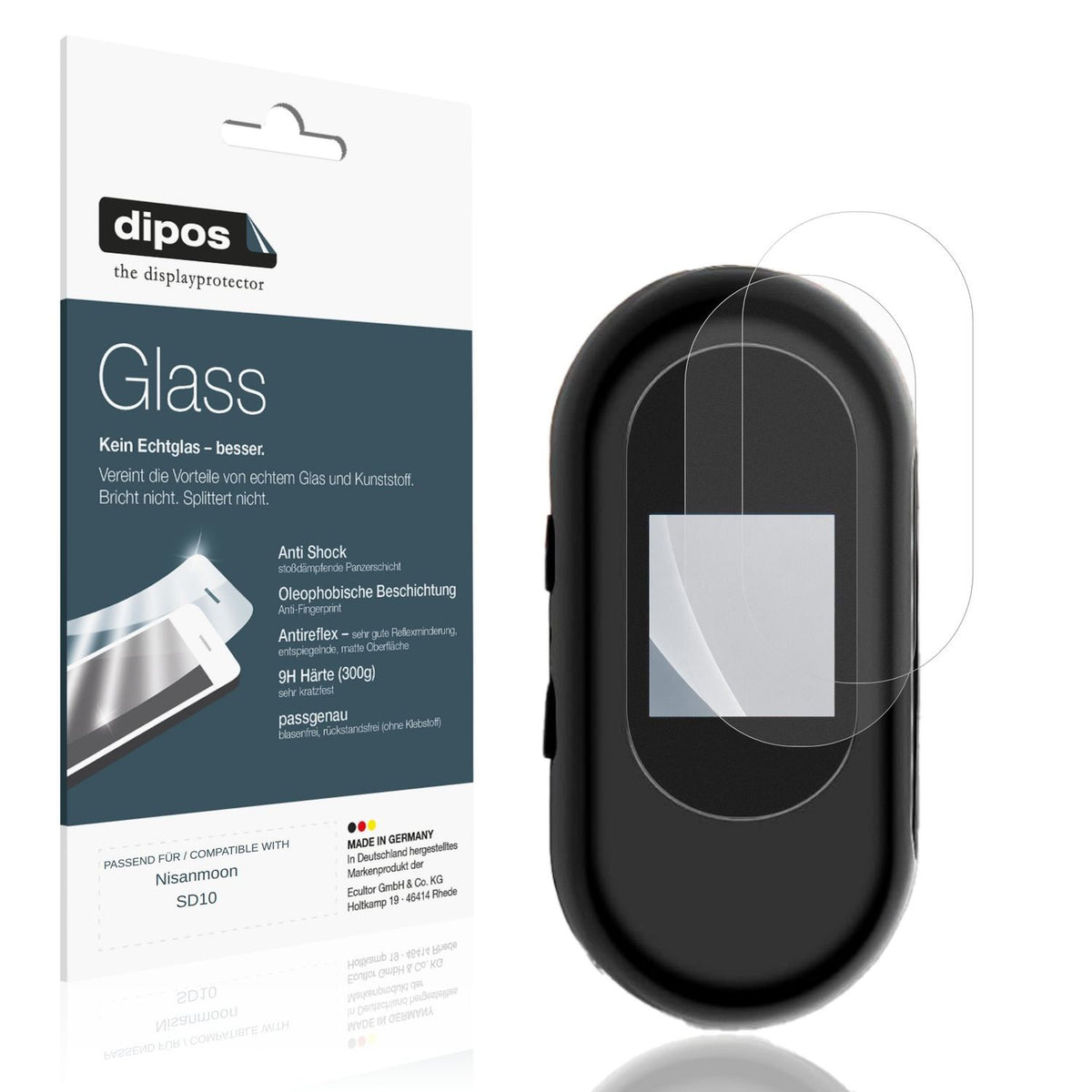 Matte Displayschutzfolie von dipos passend für Nisanmoon SD10, 9H kratzfest und blasenfrei montiert