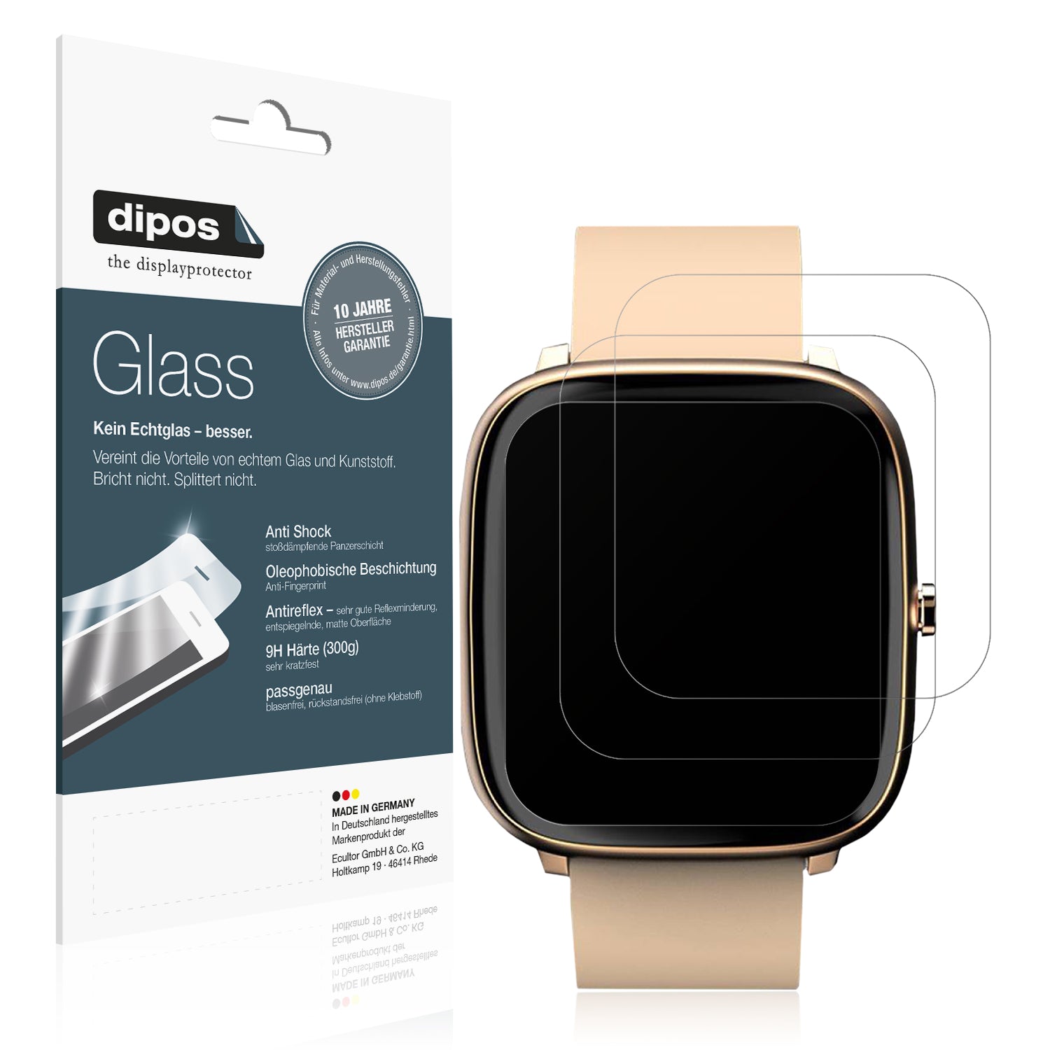 Matte Displayschutzfolie von dipos passend für Noise Colorfit Qube O2, 9H kratzfest und blasenfrei montiert