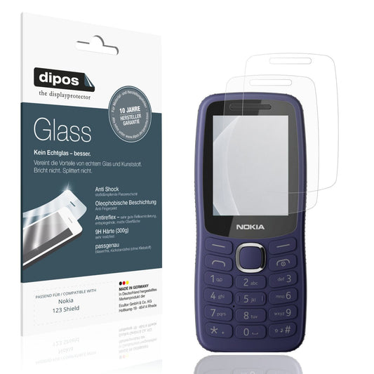 Matte Displayschutzfolie von dipos passend für Nokia 123 Shield, 9H kratzfest und blasenfrei montiert
