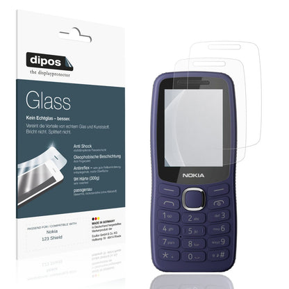 Matte Displayschutzfolie von dipos passend für Nokia 123 Shield, 9H kratzfest und blasenfrei montiert