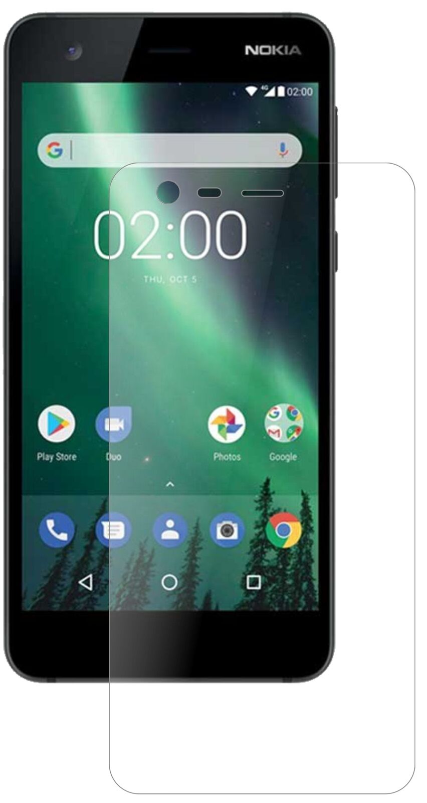 Matte Displayschutzfolie von dipos passend für Nokia 2, 9H kratzfest und blasenfrei montiert