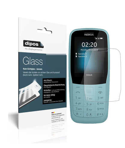 Matte Displayschutzfolie von dipos passend für Nokia 220 4G, 9H kratzfest und blasenfrei montiert