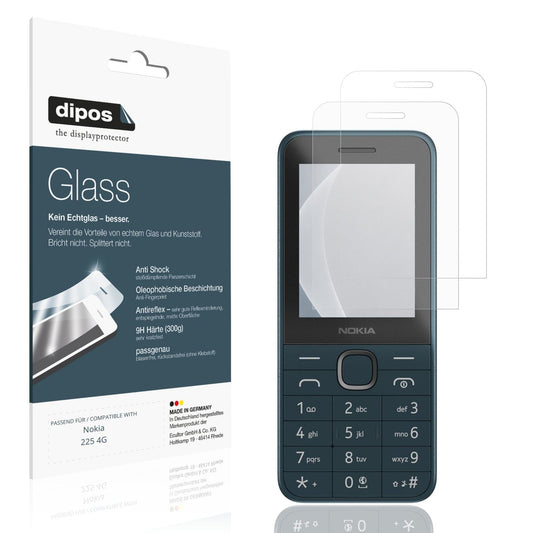 Matte Displayschutzfolie von dipos passend für Nokia 225 4G, 9H kratzfest und blasenfrei montiert