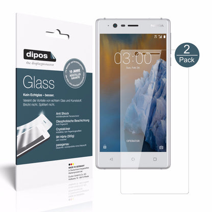 Matte Displayschutzfolie von dipos passend für Nokia 3, 9H kratzfest und blasenfrei montiert