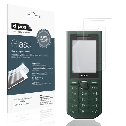 Matte Displayschutzfolie von dipos passend für Nokia 300 Power Bank, 9H kratzfest und blasenfrei montiert