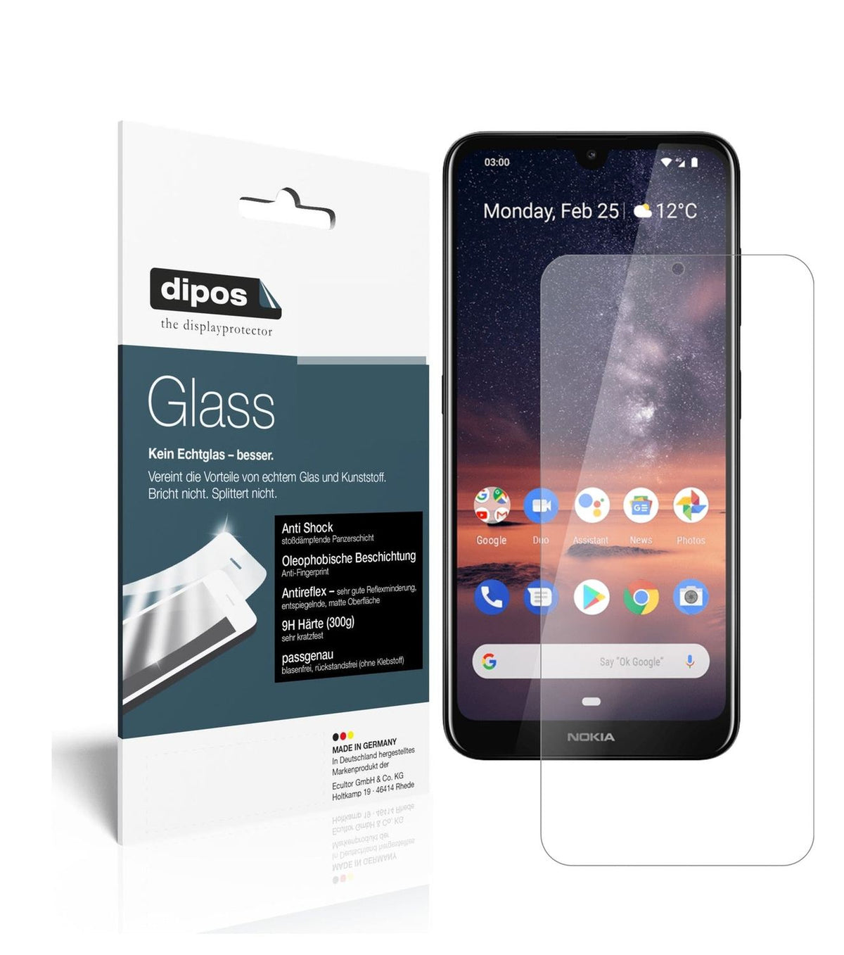 Matte Displayschutzfolie von dipos passend für Nokia 46056, 9H kratzfest und blasenfrei montiert