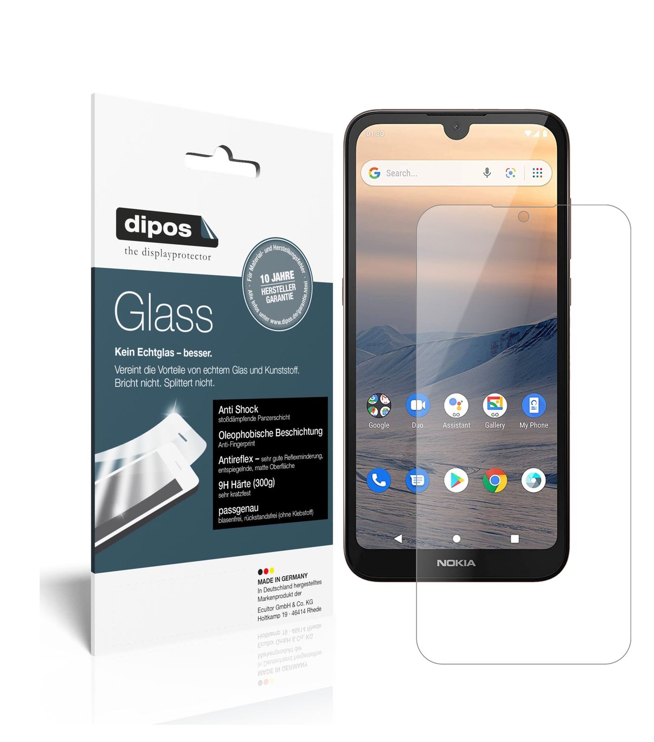 Matte Displayschutzfolie von dipos passend für Nokia 46082, 9H kratzfest und blasenfrei montiert