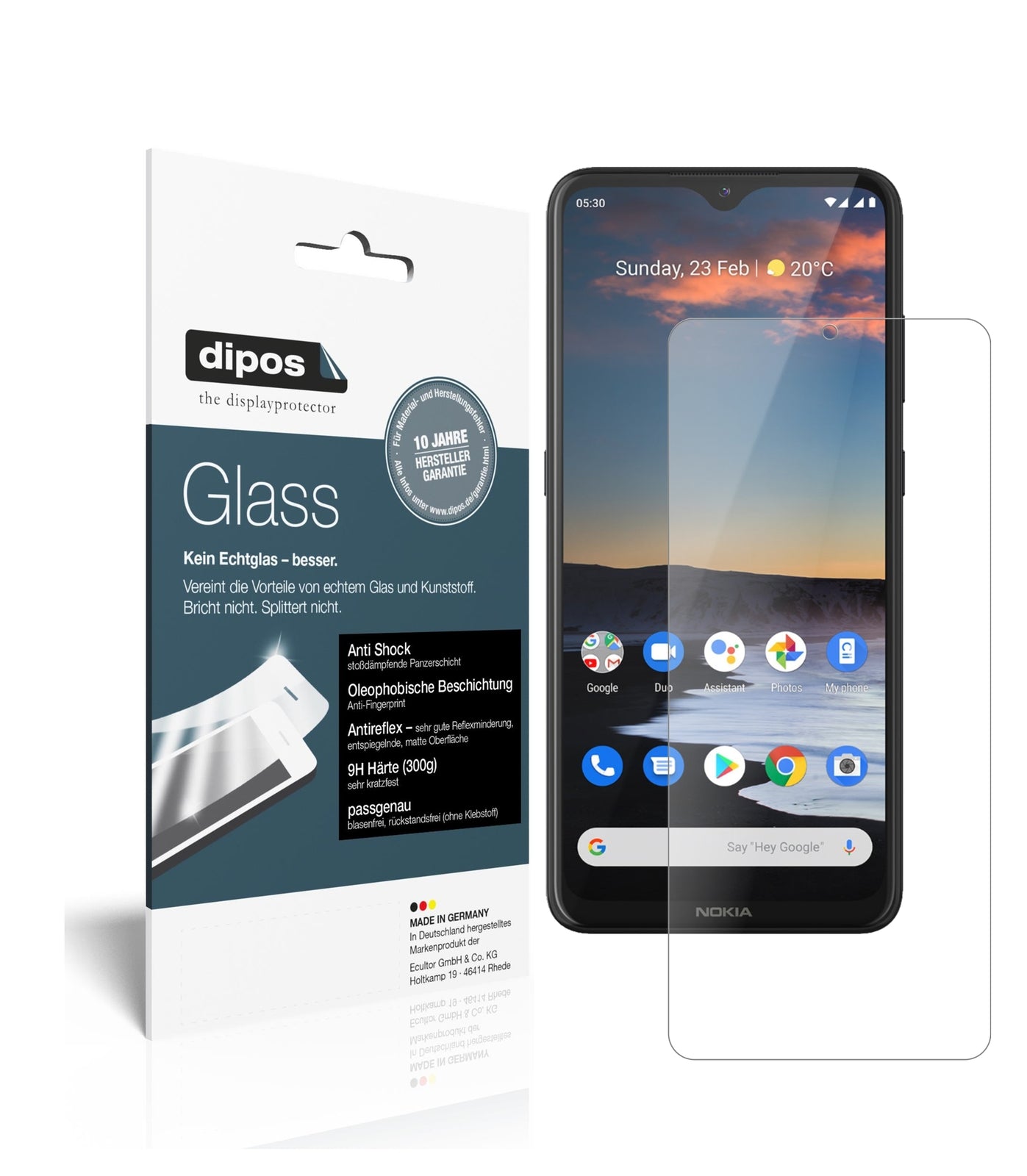 Matte Displayschutzfolie von dipos passend für Nokia 46086, 9H kratzfest und blasenfrei montiert