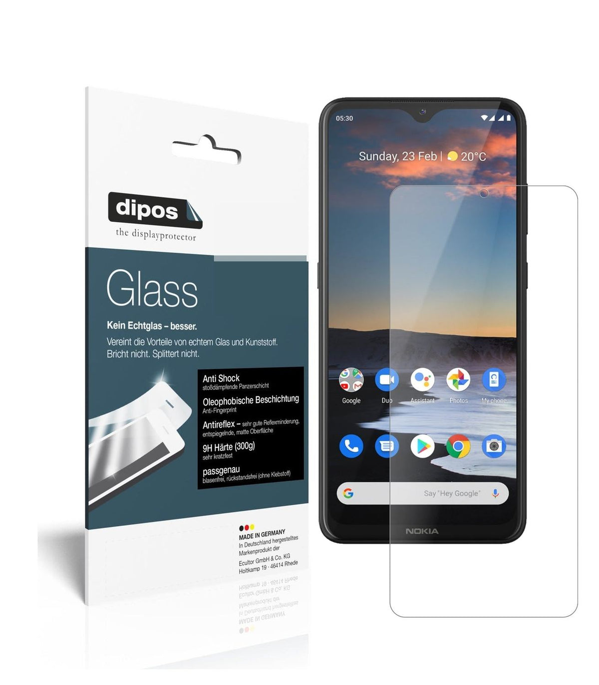 Matte Displayschutzfolie von dipos passend für Nokia 46086, 9H kratzfest und blasenfrei montiert
