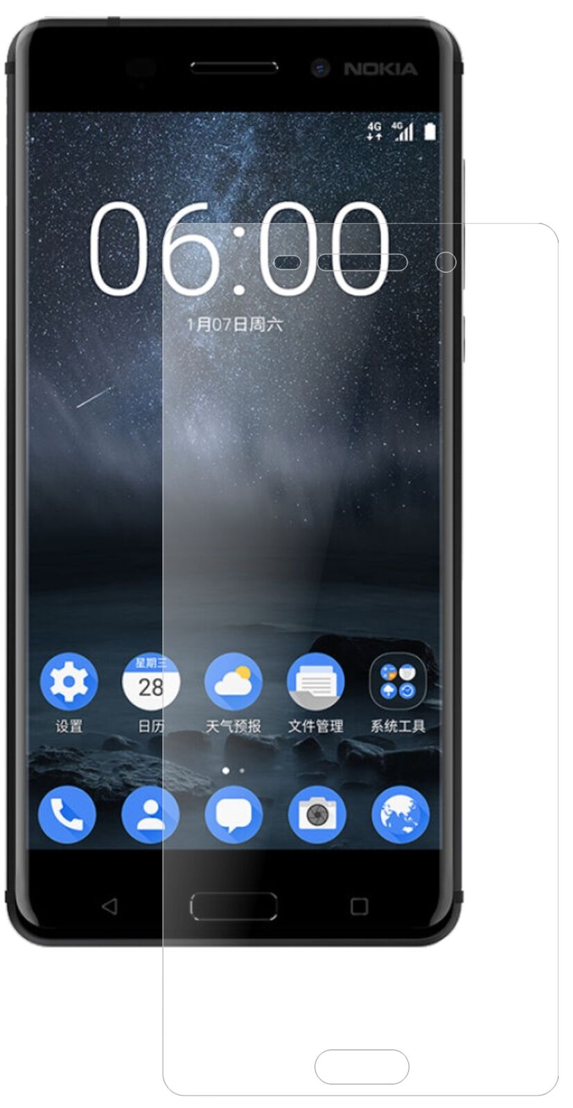 Matte Displayschutzfolie von dipos passend für Nokia 6, 9H kratzfest und blasenfrei montiert