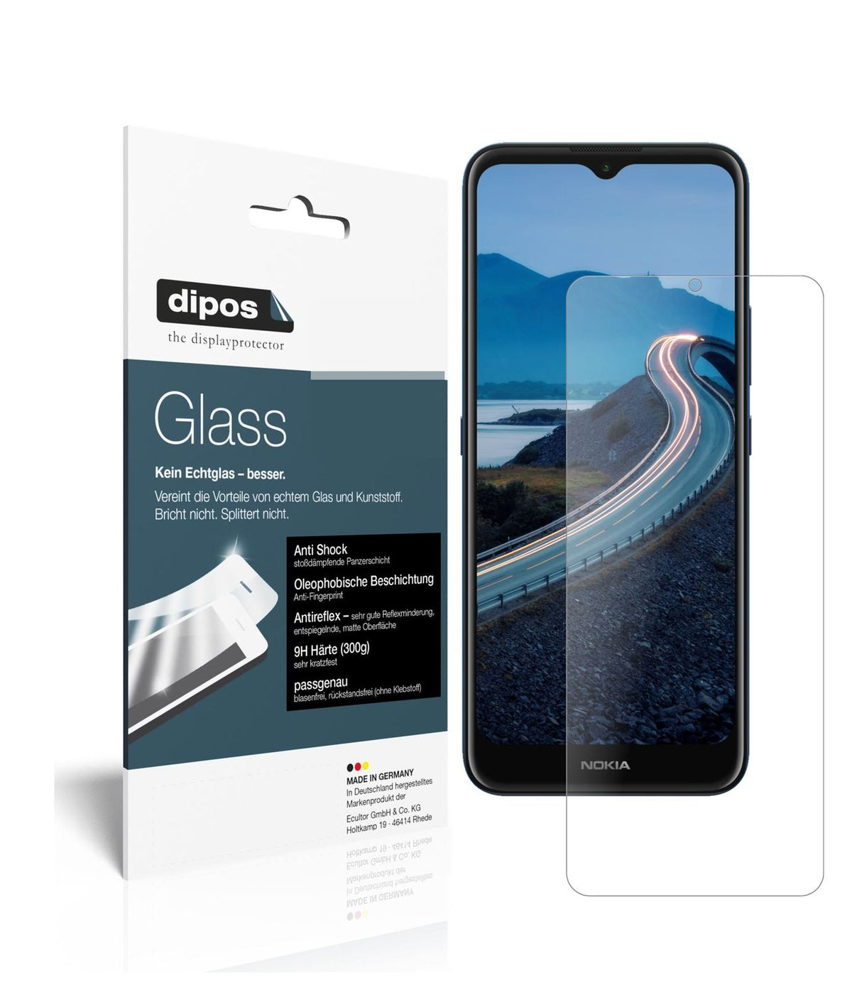 Matte Displayschutzfolie von dipos passend für Nokia C5 Endi, 9H kratzfest und blasenfrei montiert