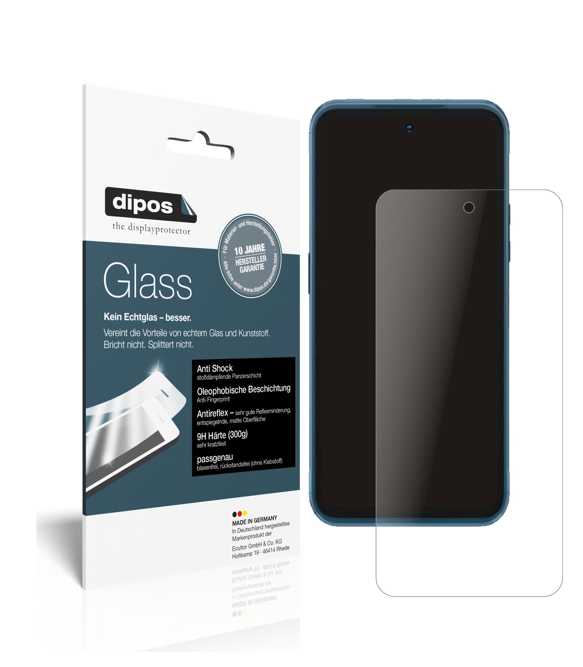 Matte Displayschutzfolie von dipos passend für Nokia XR20, 9H kratzfest und blasenfrei montiert