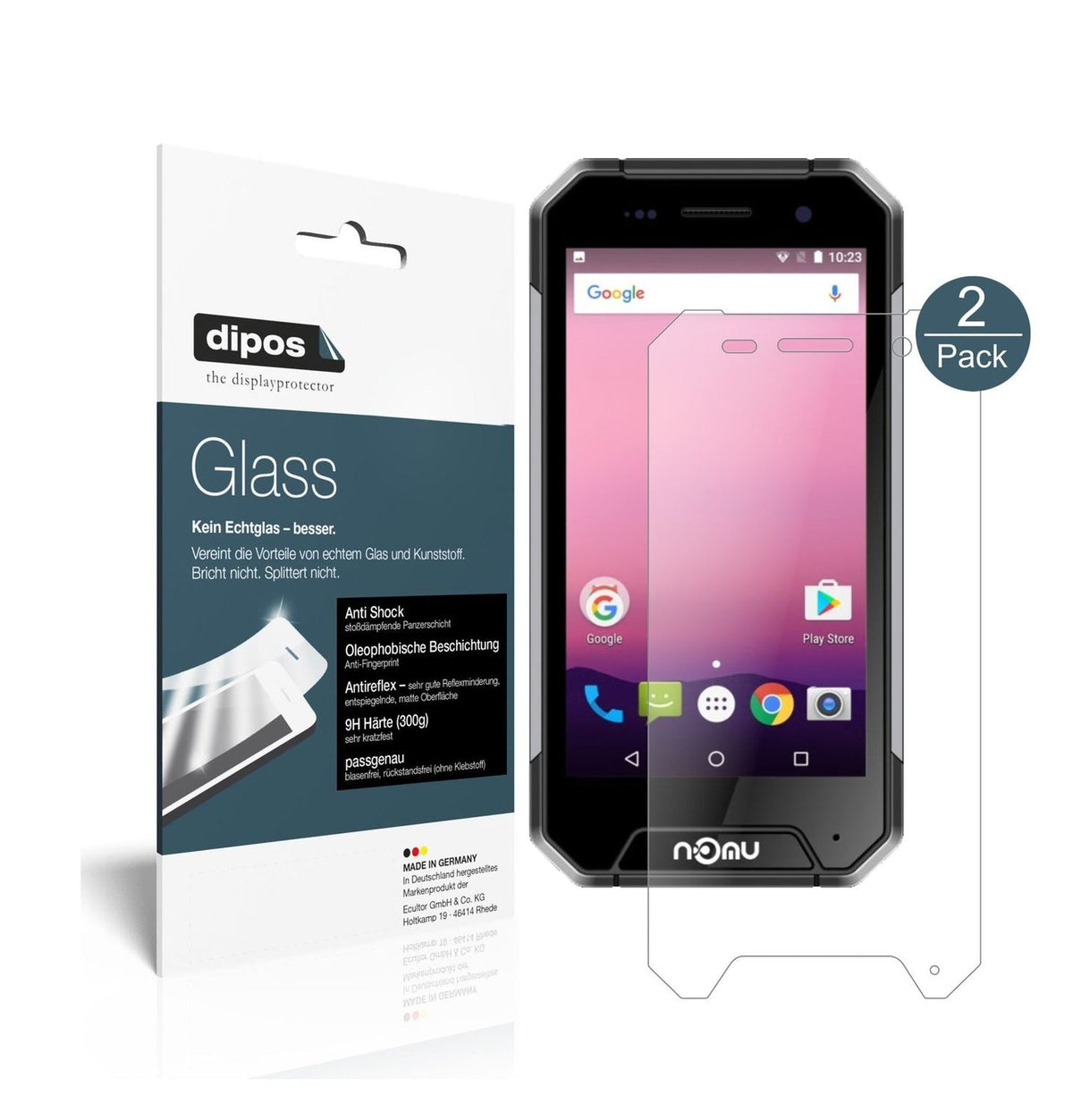 Matte Displayschutzfolie von dipos passend für Nomu S30 Mini, 9H kratzfest und blasenfrei montiert