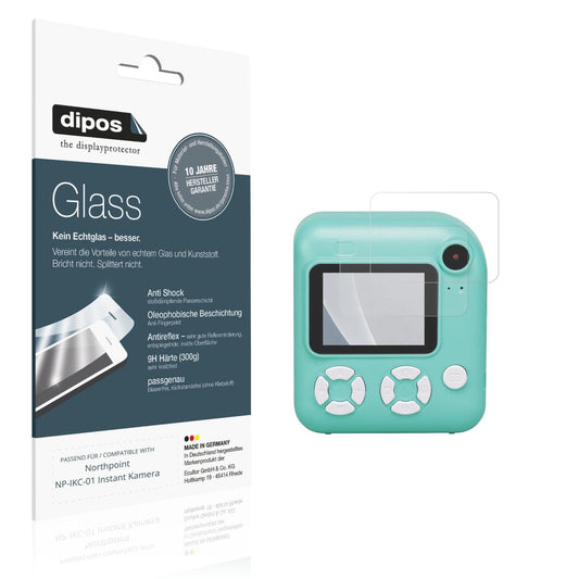 Matte Displayschutzfolie von dipos passend für Northpoint NP-IKC-01 Instant Kamera, 9H kratzfest und blasenfrei montiert