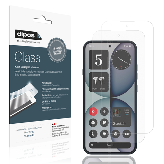 Matte Displayschutzfolie von dipos passend für Nothing Phone 4a, 9H kratzfest und blasenfrei montiert