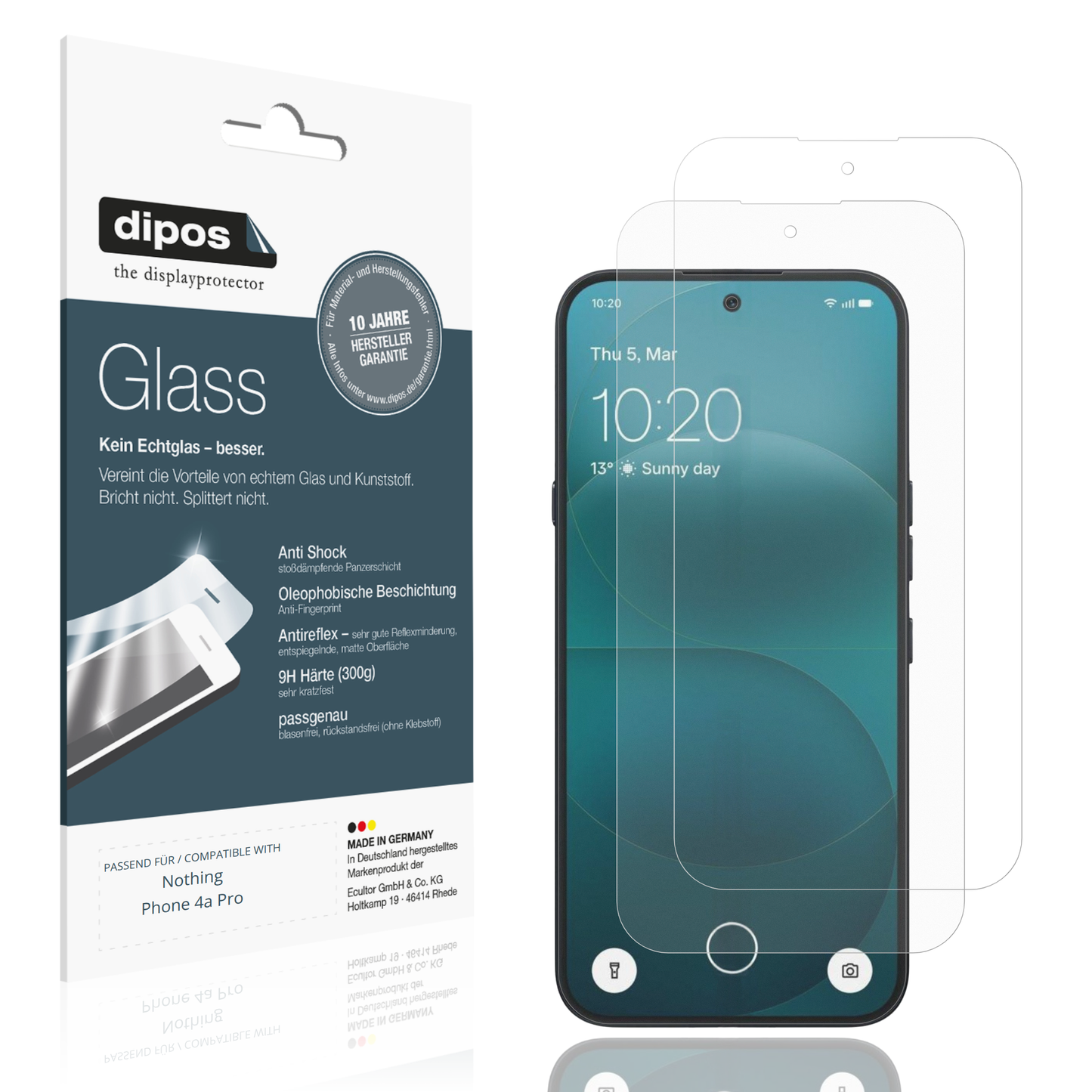Matte Displayschutzfolie von dipos passend für Nothing Phone 4a Pro, 9H kratzfest und blasenfrei montiert