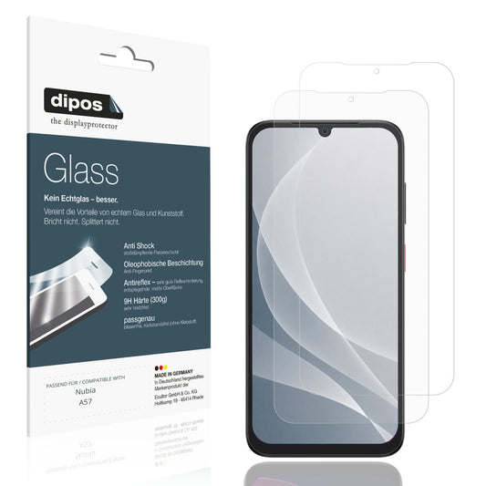 Matte Displayschutzfolie von dipos passend für Nubia A57, 9H kratzfest und blasenfrei montiert