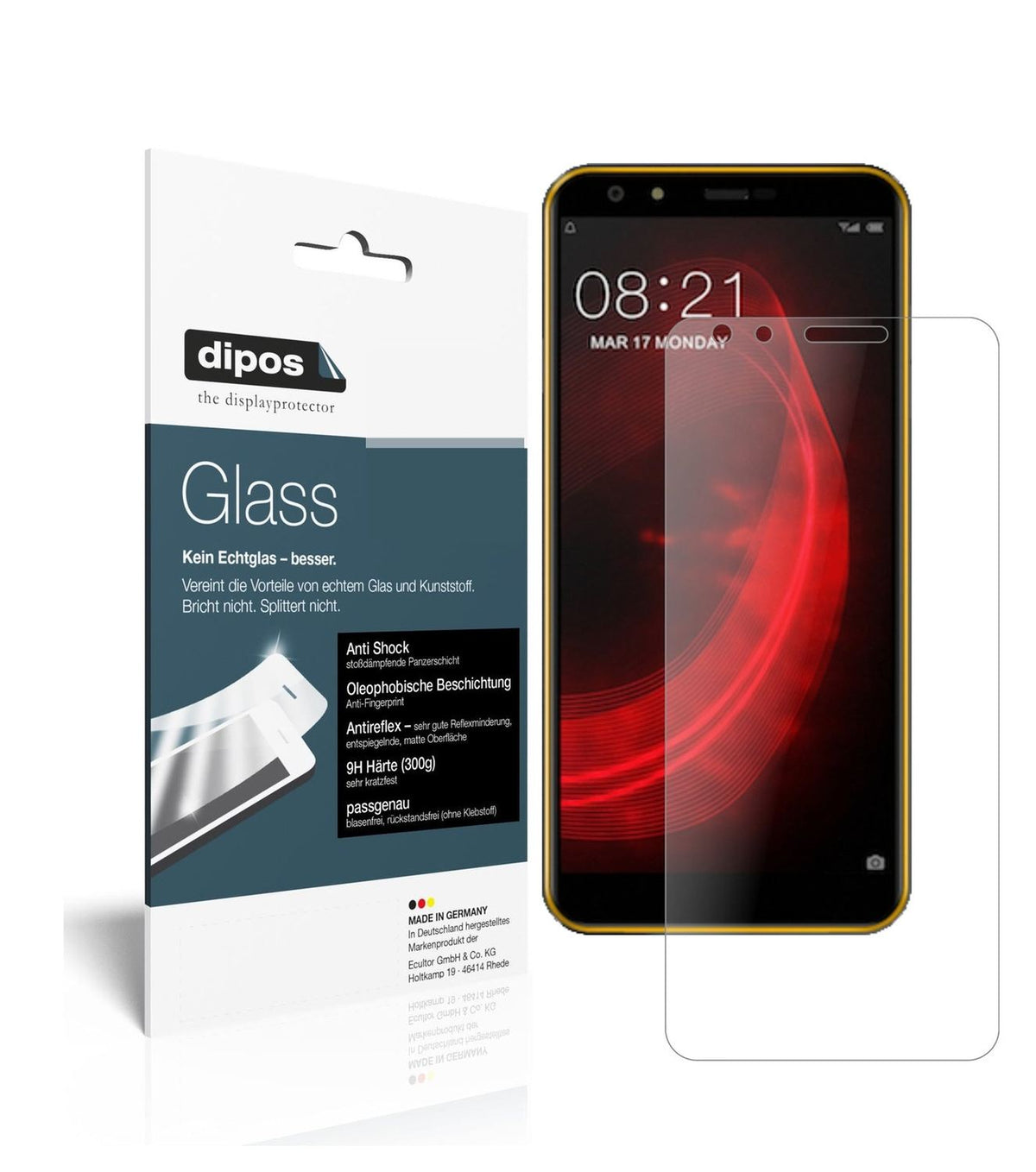Matte Displayschutzfolie von dipos passend für Nubia N2 Lite, 9H kratzfest und blasenfrei montiert