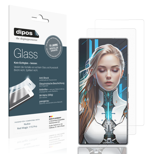 Matte Displayschutzfolie von dipos passend für Nubia Red Magic 11S Pro, 9H kratzfest und blasenfrei montiert