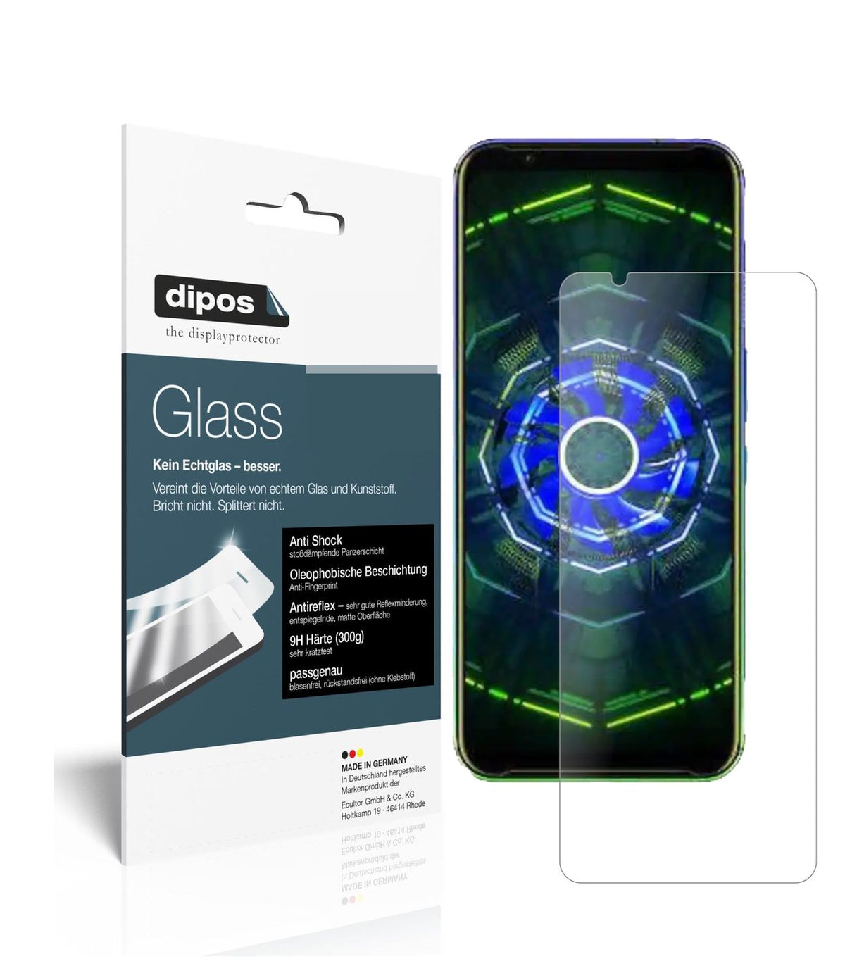 Matte Displayschutzfolie von dipos passend für nubia Red Magic 5S, 9H kratzfest und blasenfrei montiert
